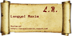 Lengyel Maxim névjegykártya